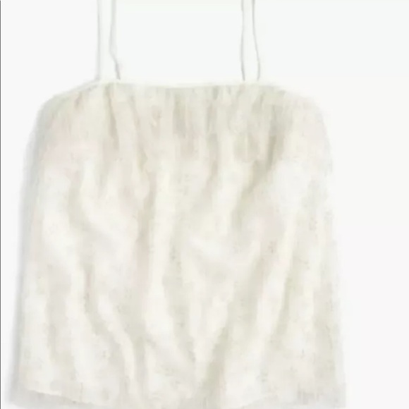 NWT J. Crew Ivory Flutter Lace Tank Cami Women's Size Medium G8413 $89 - Picture 4 of 11